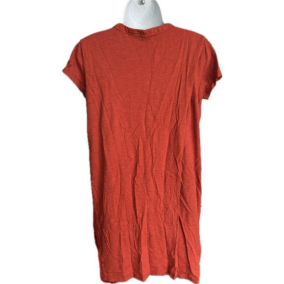 Mododoc burnout faux wrap drape tee shirt mini dress burnt orange Small NWOT - Picture 3 of 7